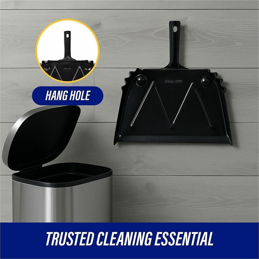 Image of Genuine Joe Dust Pan, Metal, 20 Gauge Steel, 15.5"x16", Black