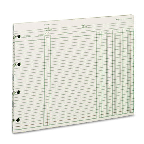 Image of Wilson JonesÂ® Accounting Sheets, 9.25 X 11.88, Green, Loose Sheet, 100/pack