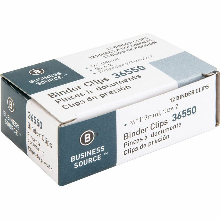 Image of Business Source Binder Clip, Small, 3/4"W, Steel, 3/8" Cap,144/BX, Black