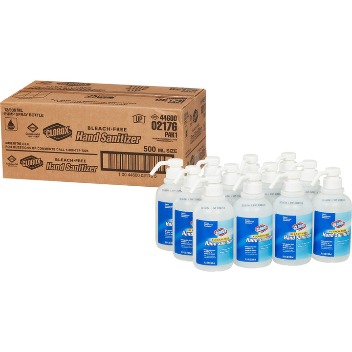 Image of Clorox® Hand Sanitizer, Bleach-free, 16.9 oz Pump Bottle, 12/CT, CL