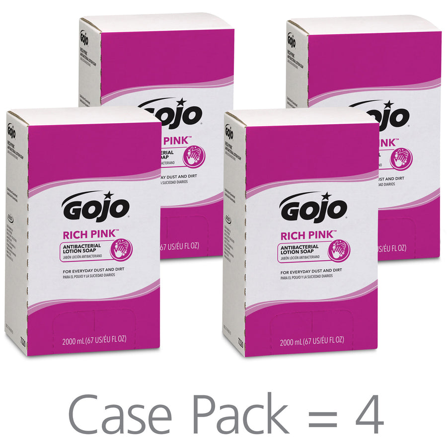 Image of GOJO® Lotion Soap,Antibacterial,2000mL,Citrus Scent,4/CT,Pink