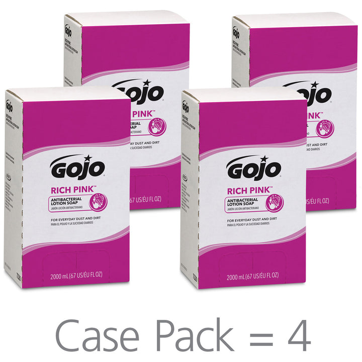Image of GOJO® Lotion Soap,Antibacterial,2000mL,Citrus Scent,4/CT,Pink