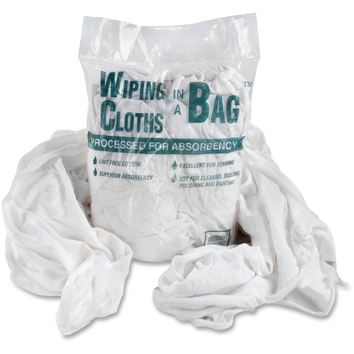 Image of Office Snax® Cotton Wiping Cloths, Assorted Sizes, 1lb, 12BG/CT, WE/BE