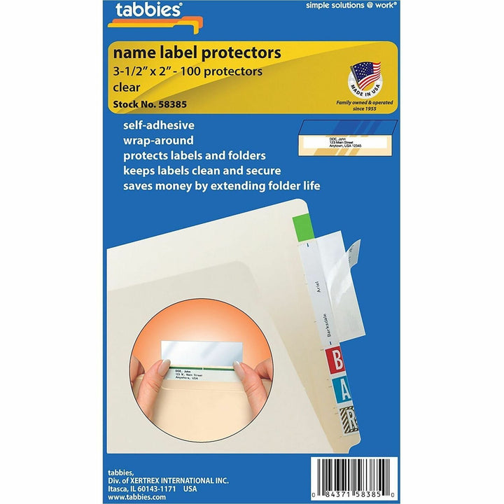 Image of Tabbies® Self Adhesive Label/File Protectors,3-1/2"x2",500/BX,CL