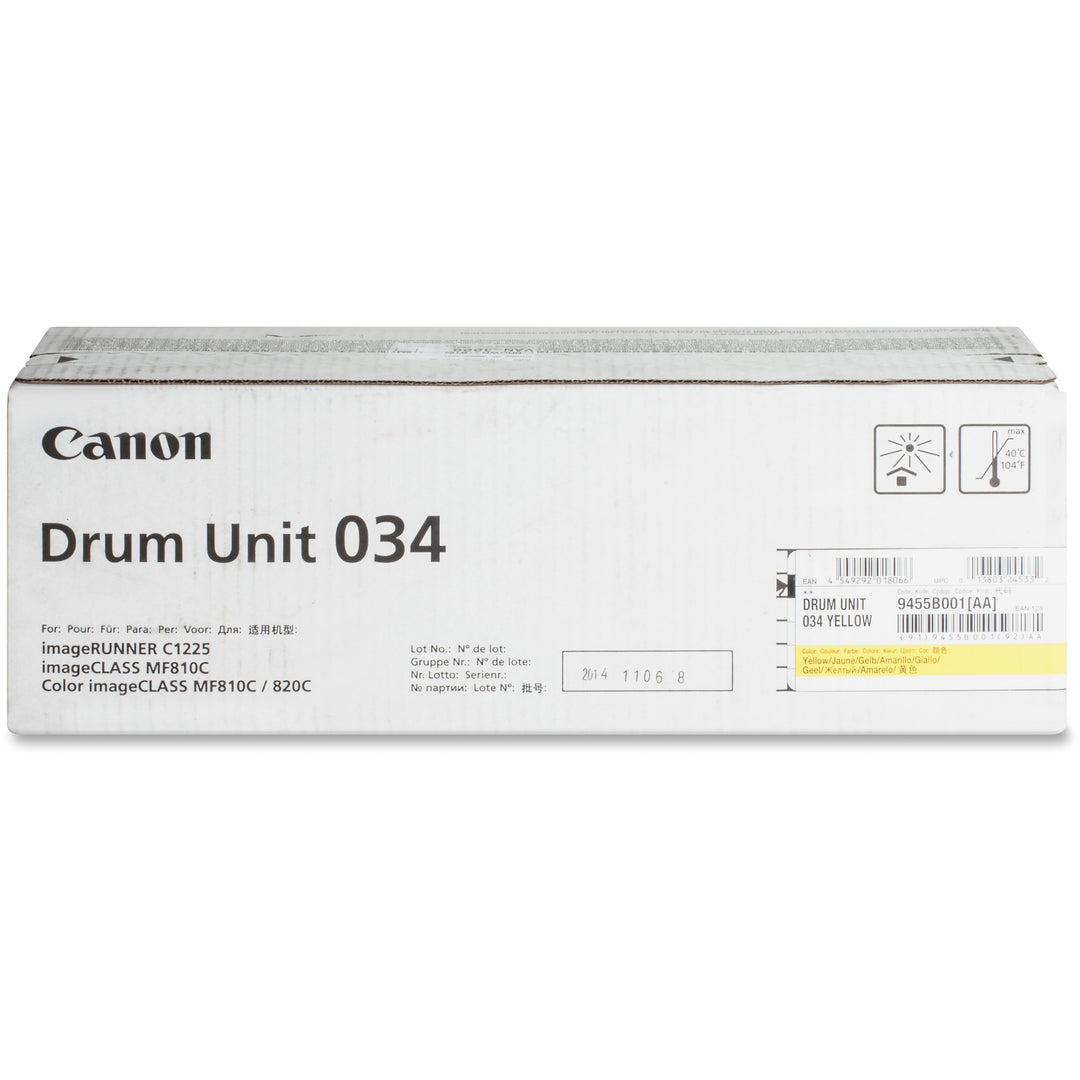Image of Canon DRUM034Y DRUM034 Drum Unit, Laser Print Technology, 35000 Pages, Yellow, 1 Each