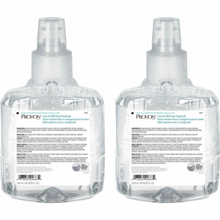 Image of GOJO® Foam Handwash, Clear And Mild, 1200 ml/Refill, 2/CT, CL