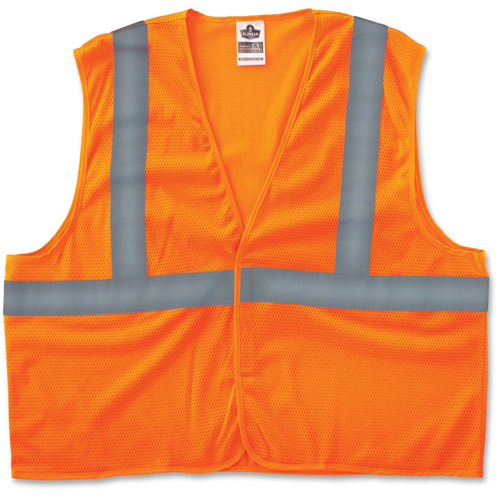 Image of ergodyne® GloWear 8205HL Type R Class 2 Super Econo Mesh Vest, 2X-Large to 3X-Large, Orange