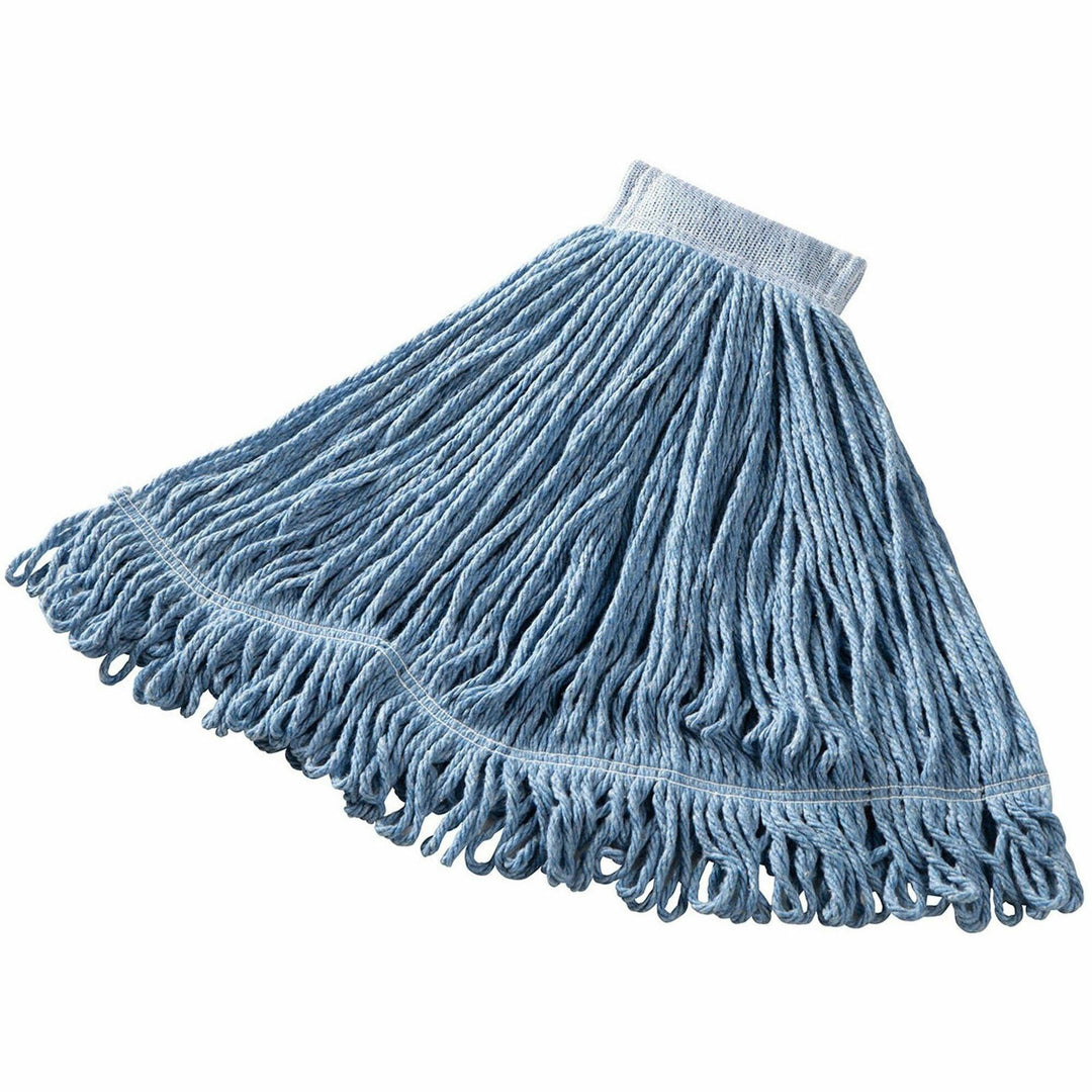 Image of Rubbermaid Commercial D253-06 Super Stitch 24 oz Blend Wet Mop Head, Cotton, Synthetic Yarn, Blue, 1 Each