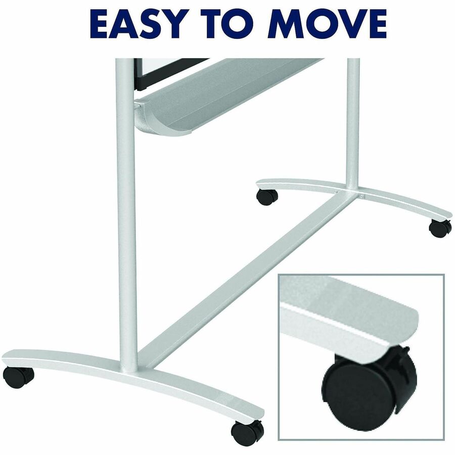 Image of Quartet® Prestige 2 Mobile Presentation Easel, 72" x 48", White Surface, Black/Gray Metal/Plastic Frame