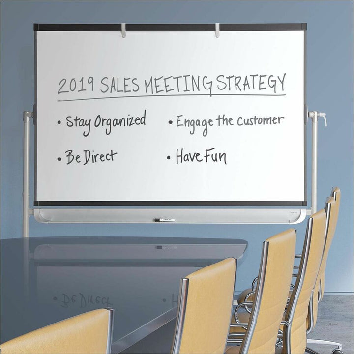Image of Quartet® Prestige 2 Mobile Presentation Easel, 72" x 48", White Surface, Black/Gray Metal/Plastic Frame