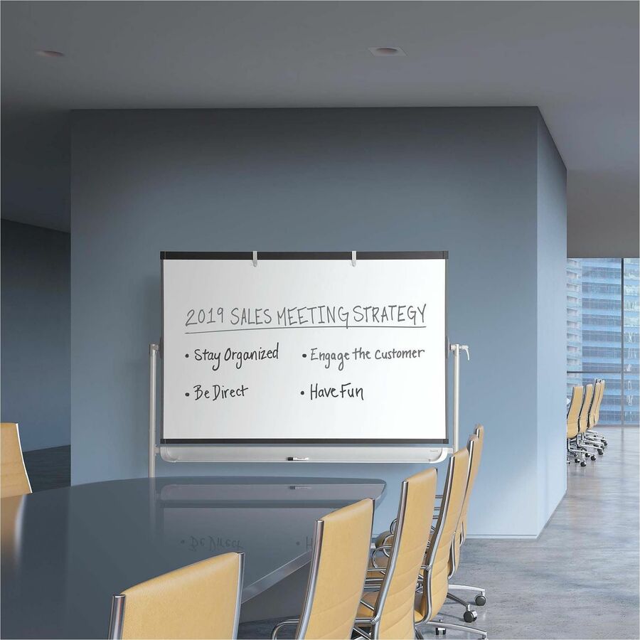 Image of Quartet® Prestige 2 Mobile Presentation Easel, 72" x 48", White Surface, Black/Gray Metal/Plastic Frame
