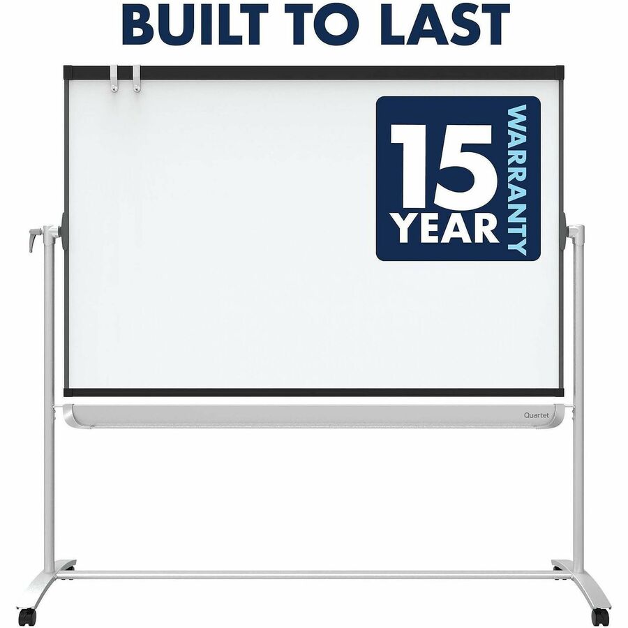 Image of Quartet® Prestige 2 Mobile Presentation Easel, 72" x 48", White Surface, Black/Gray Metal/Plastic Frame