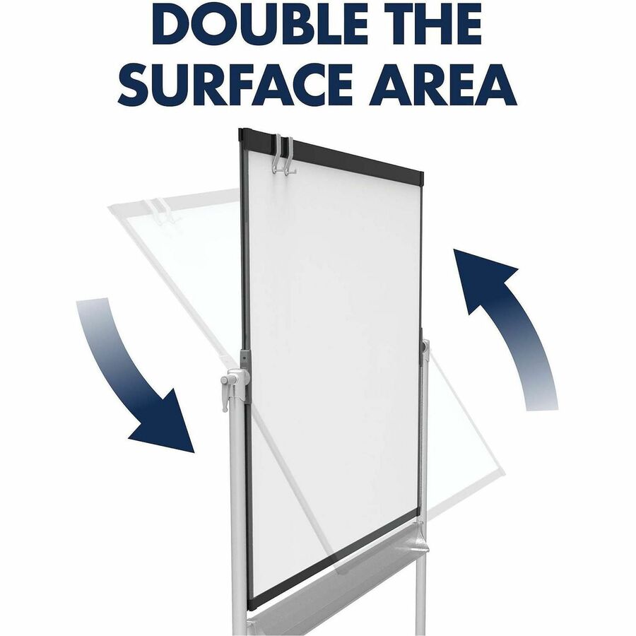 Image of Quartet® Prestige 2 Mobile Presentation Easel, 72" x 48", White Surface, Black/Gray Metal/Plastic Frame