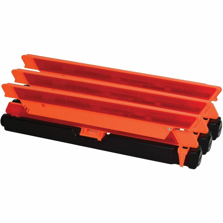 Image of deflecto® Emergency Warning Triangle Kit, w/3 Warnings, Orange/Red