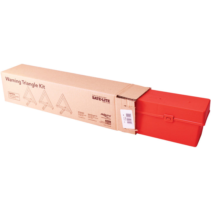 Image of deflecto® Emergency Warning Triangle Kit, w/3 Warnings, Orange/Red