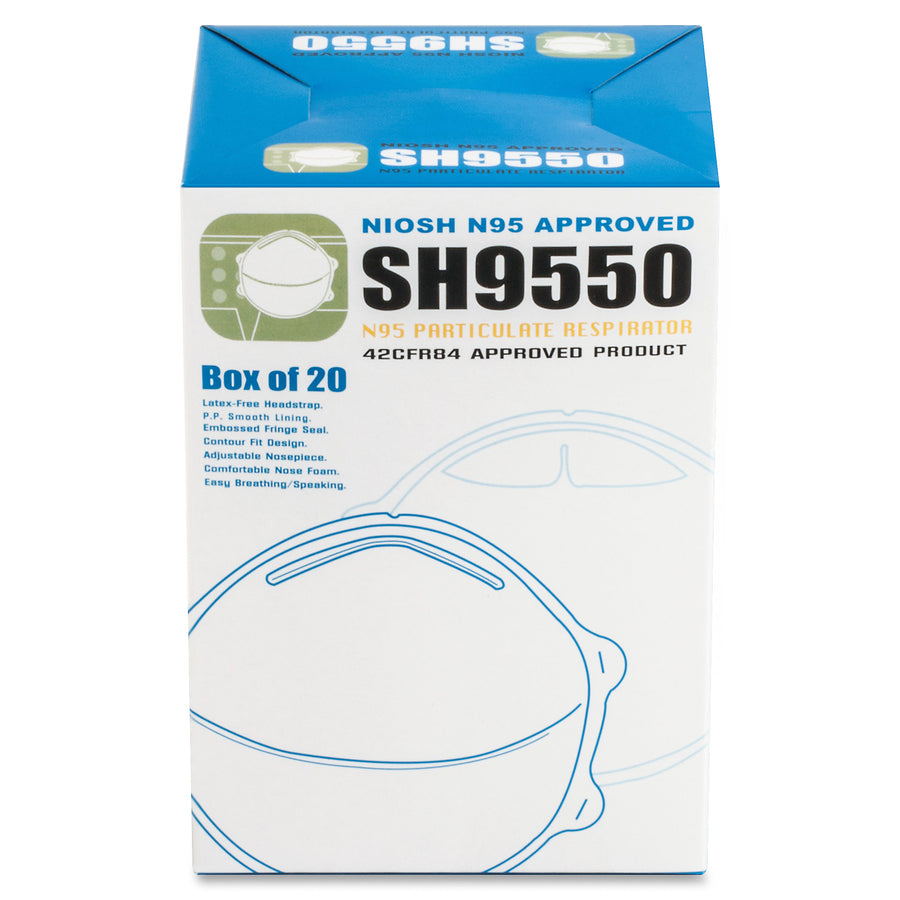 Image of ProGuard 7312B Particulate Respirators, Mist, Dust, Respiratory, Pollen Protection, White, Comfortable, Adjustable Nose-piece, Disposable, 20 / Box