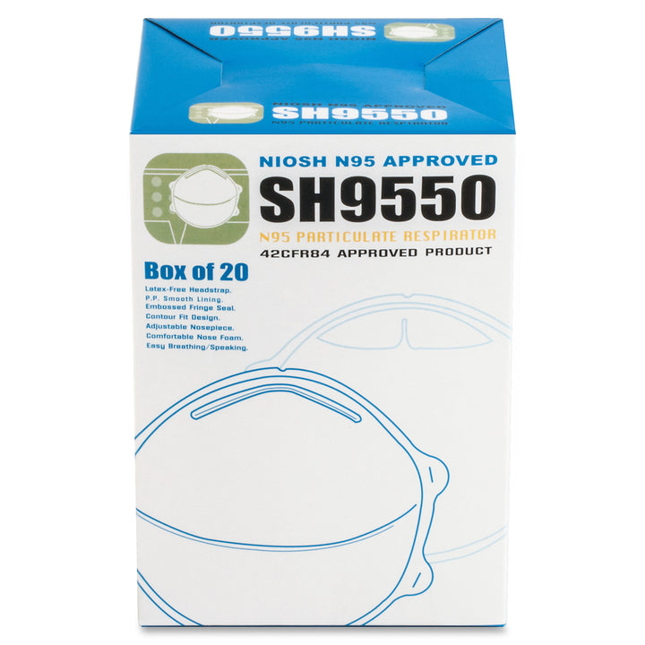 Image of ProGuard 7312B Particulate Respirators, Mist, Dust, Respiratory, Pollen Protection, White, Comfortable, Adjustable Nose-piece, Disposable, 20 / Box