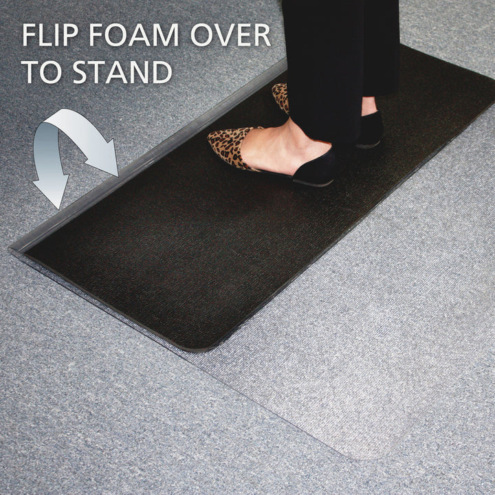 Image of ES Robbins® Sit Or Stand Mat For Carpet Or Hard Floors, 45 X 53, Clear/black