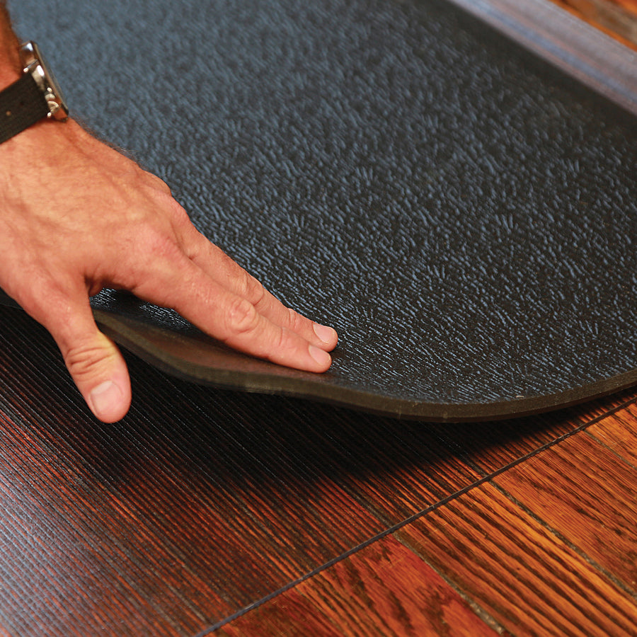 Image of ES Robbins® Sit Or Stand Mat For Carpet Or Hard Floors, 45 X 53, Clear/black