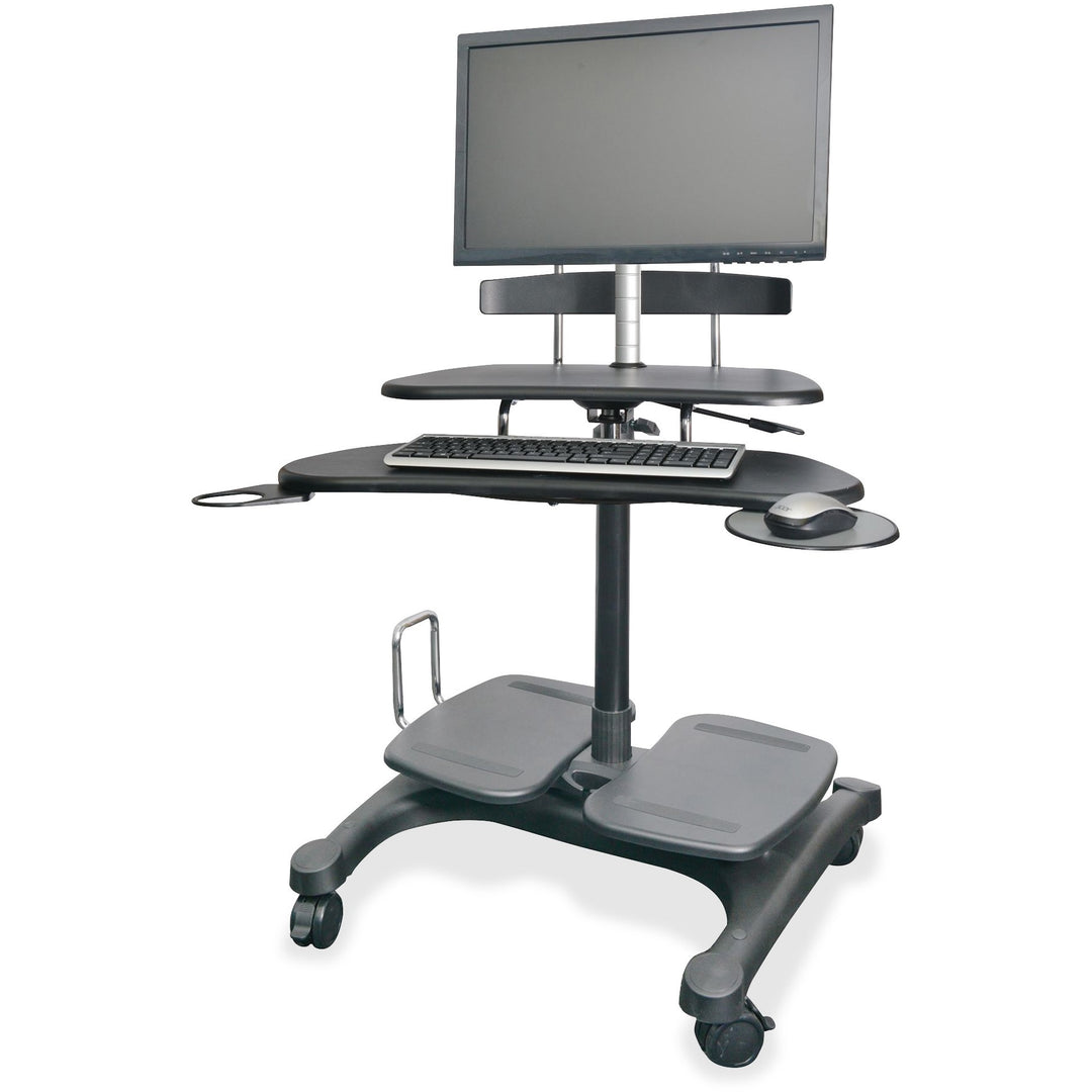 Image of Kantek Height Adj Mobile Workstation, 27-1/2"x25"x48-1/2", BK