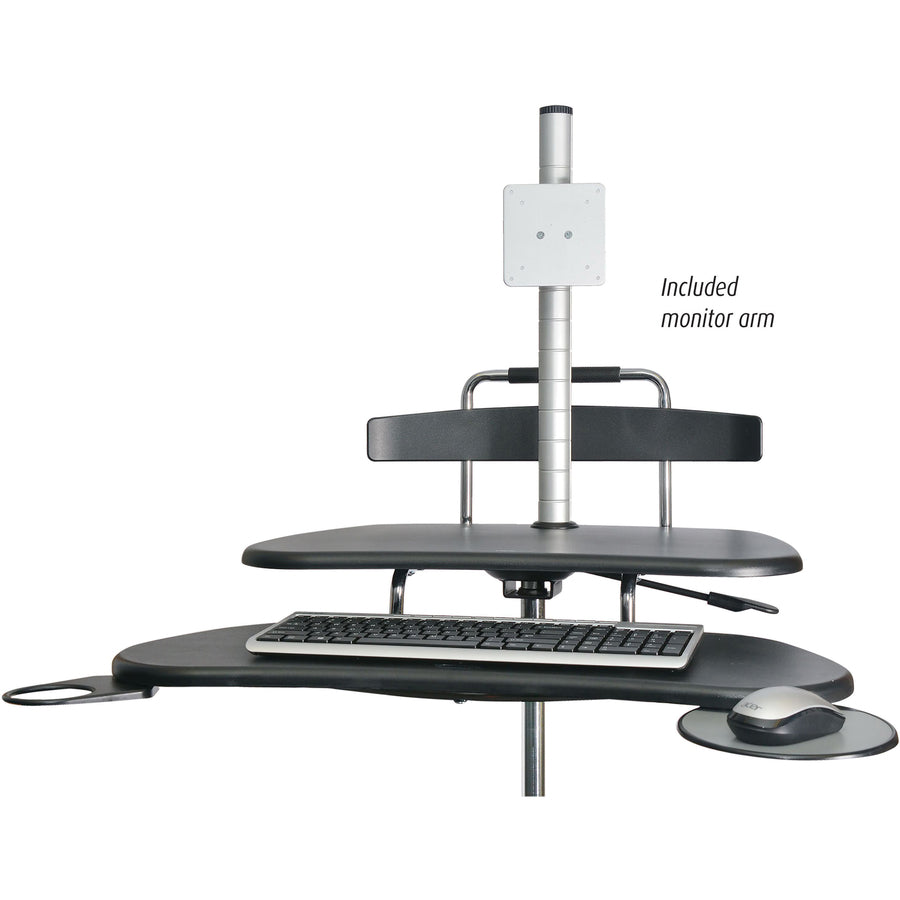 Image of Kantek Height Adj Mobile Workstation, 27-1/2"x25"x48-1/2", BK
