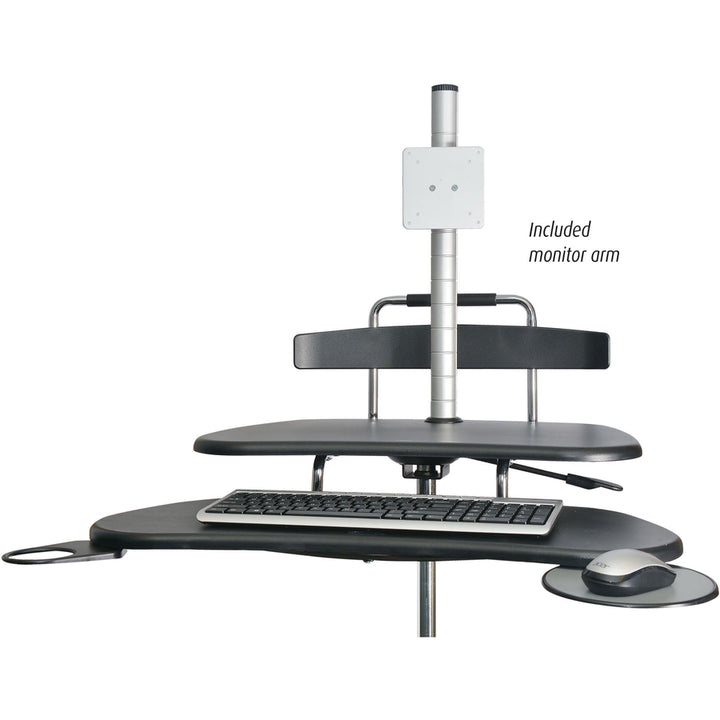 Image of Kantek Height Adj Mobile Workstation, 27-1/2"x25"x48-1/2", BK