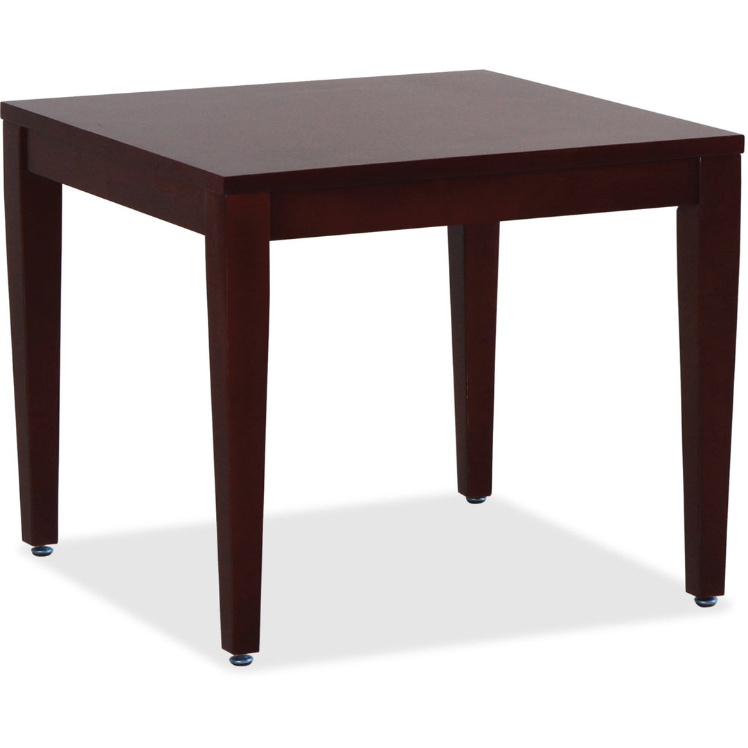 Image of Lorell Wood Corner Table, 23-3/5"x23-3/5"x20", Mahogany