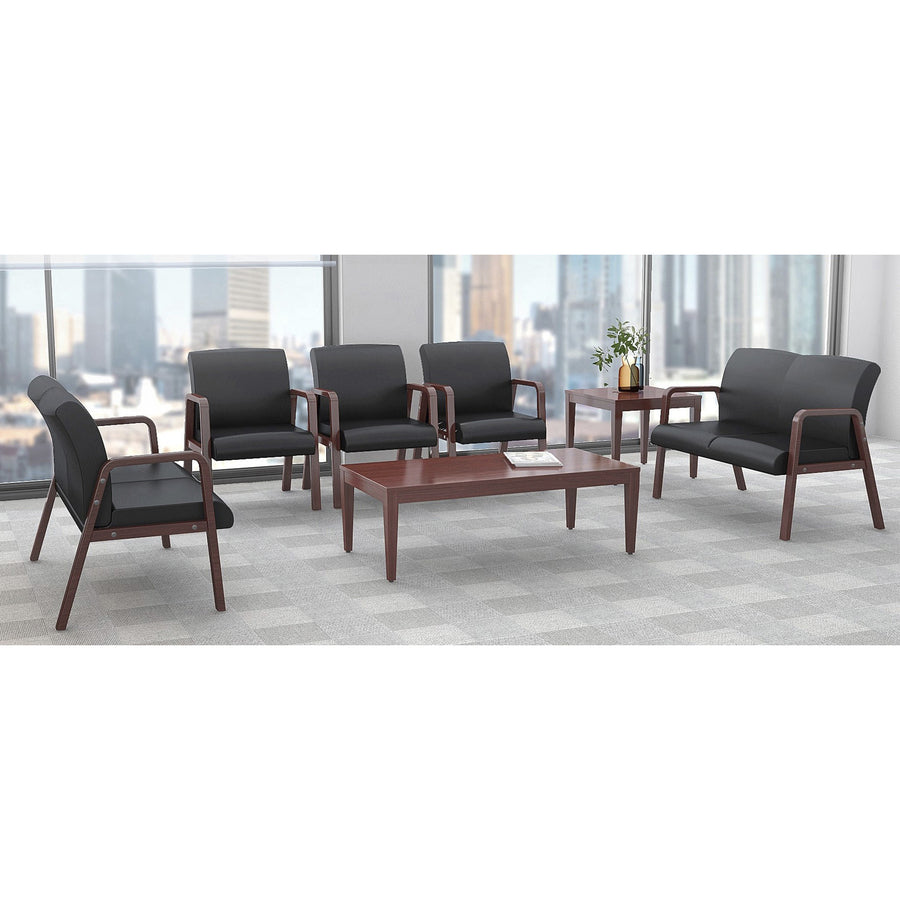 Image of Lorell Wood Corner Table, 23-3/5"x23-3/5"x20", Mahogany
