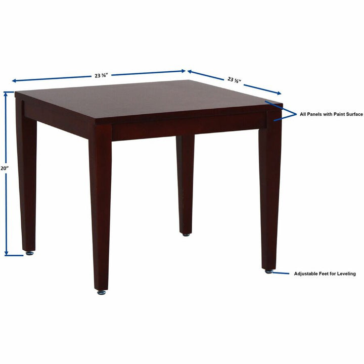 Image of Lorell Wood Corner Table, 23-3/5"x23-3/5"x20", Mahogany