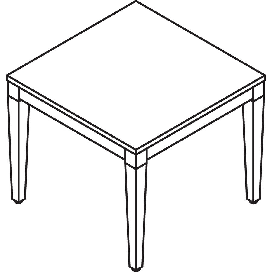 Image of Lorell Wood Corner Table, 23-3/5"x23-3/5"x20", Mahogany