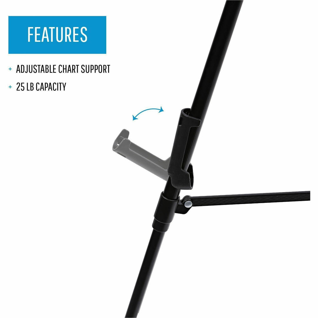 Image of MasterVision® Telescoping Tripod Display Easel, Adjusts 35" To 64" High, Metal, Black