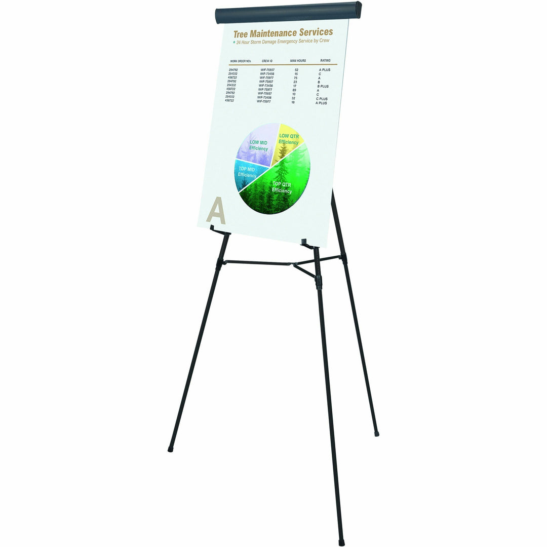 Image of MasterVision® Telescoping Tripod Display Easel, Adjusts 35" To 64" High, Metal, Black