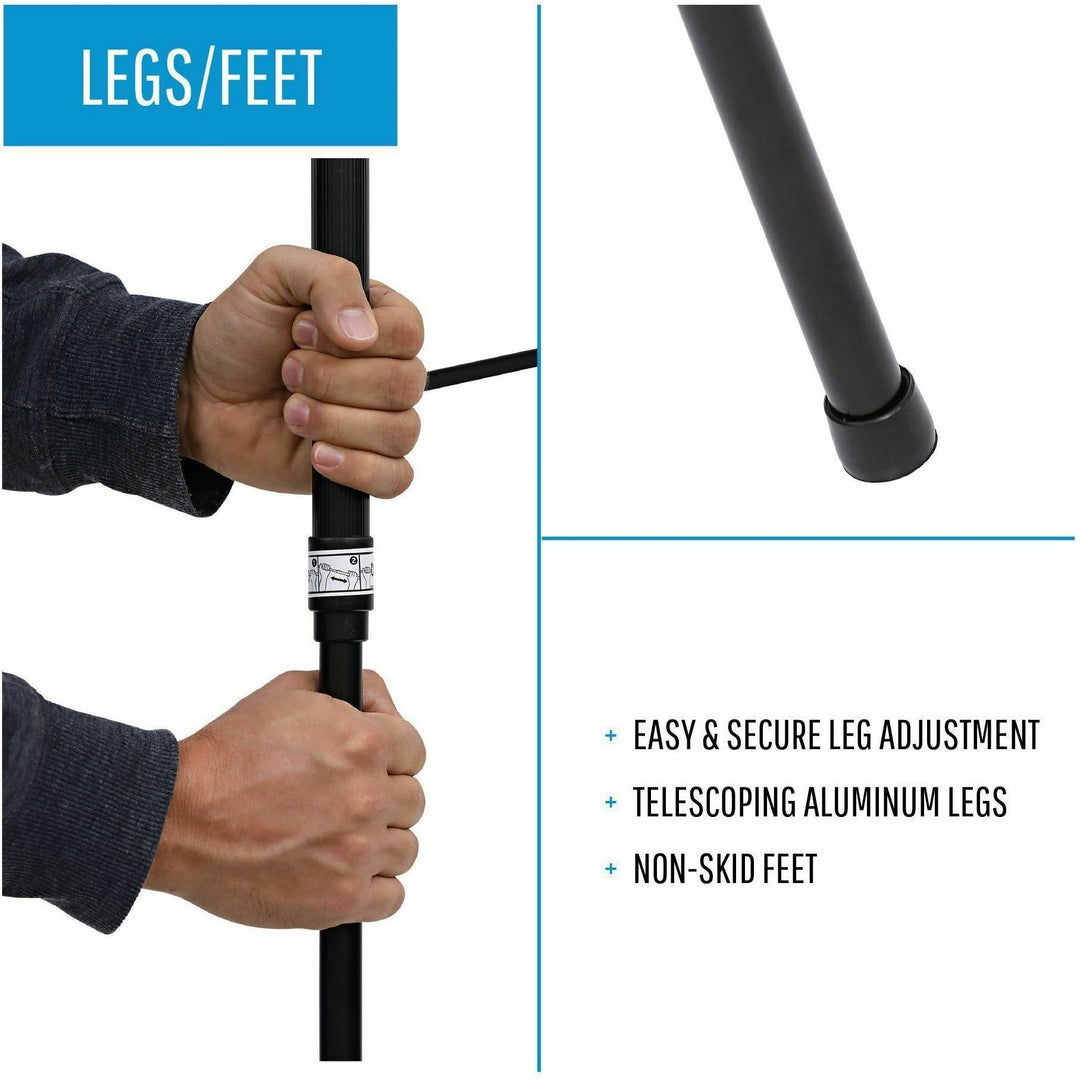 Image of MasterVision® Telescoping Tripod Display Easel, Adjusts 35" To 64" High, Metal, Black