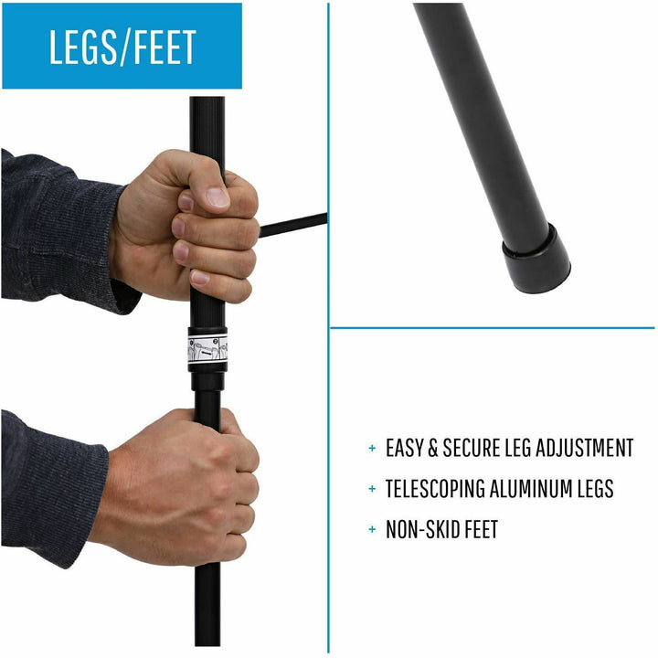 Image of MasterVision® Telescoping Tripod Display Easel, Adjusts 35" To 64" High, Metal, Black