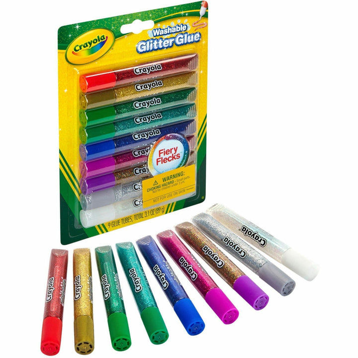 Image of Crayola® Washable Glitter Glue, 0.35 Oz, Assorted Colors, 9/pack