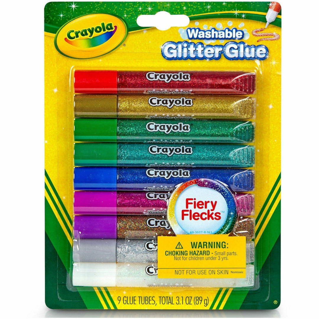 Image of Crayola® Washable Glitter Glue, 0.35 Oz, Assorted Colors, 9/pack