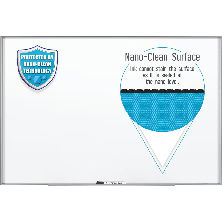 Image of Quartet® Fusion Nano-Clean Magnetic Whiteboard, 48" x 36", White Surface, Satin Aluminum Frame