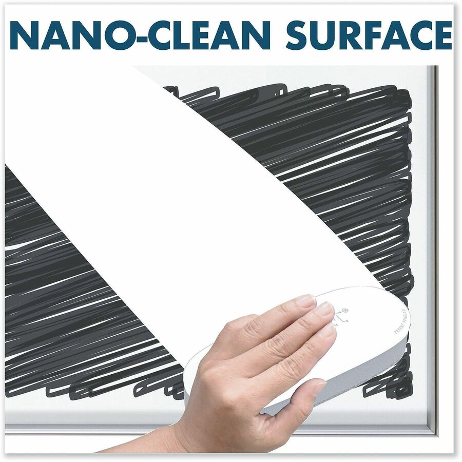 Image of Quartet® Fusion Nano-Clean Magnetic Whiteboard, 72" x 48", White Surface, Satin Aluminum Frame