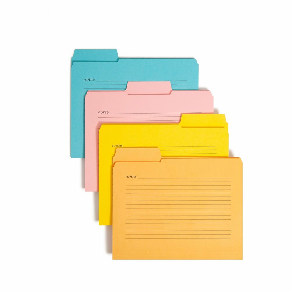 Image of Smead Fastener Folders, Super Tab, Notes, 1/3 Cut, Ltr, 24/PK, Ast