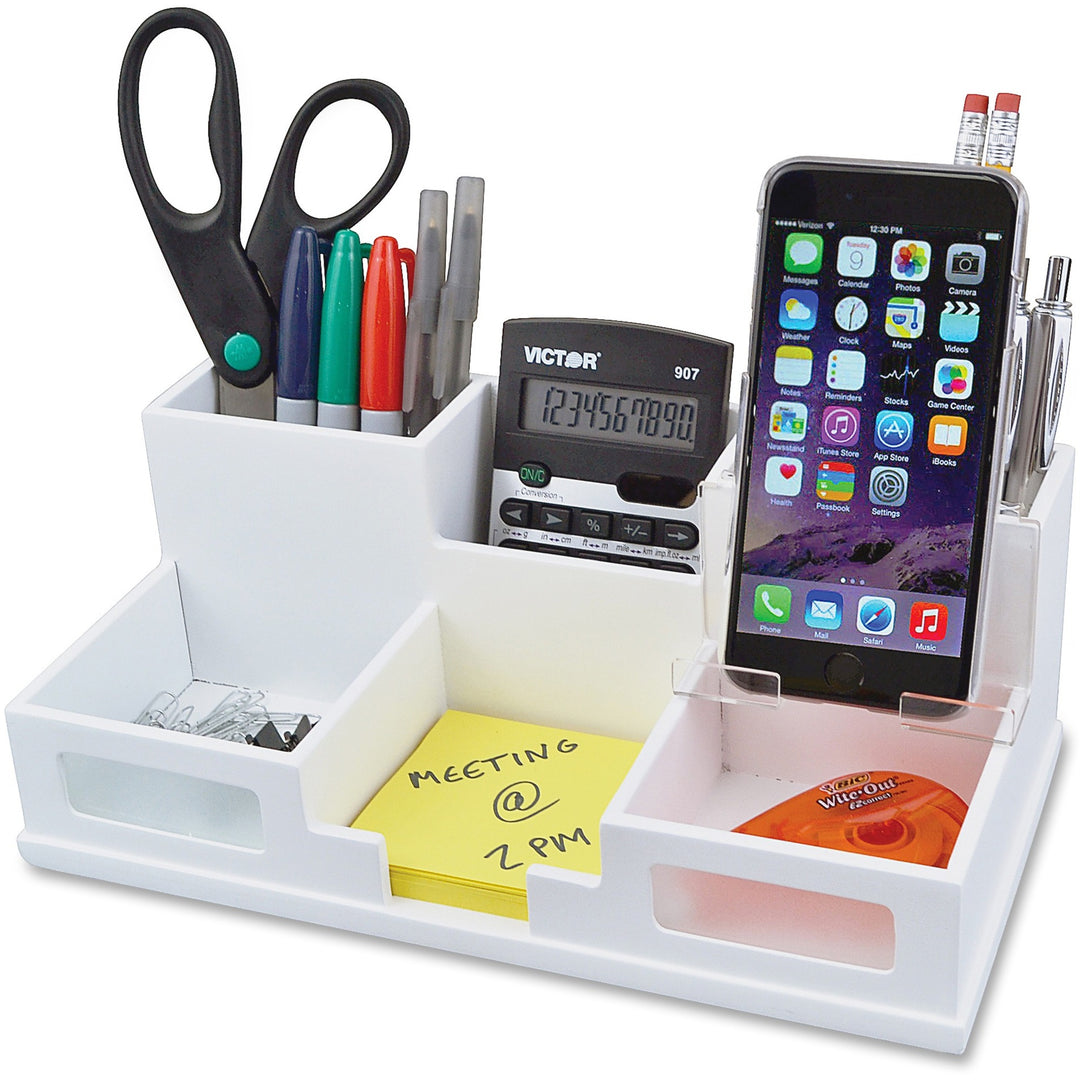 Image of Victor® Desk Organizer w/Phone Hldr, 5-1/2"x10-2/5"x3-1/2", WE