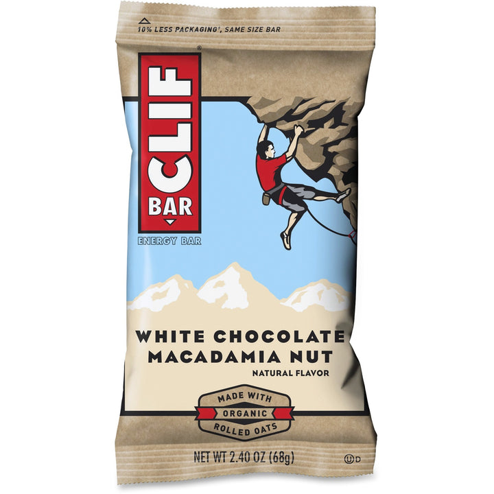 Image of Clif Bar 161009 White Chocolate Macadamia Nut Energy Bar, Individually Wrapped, White Chocolate, Macadamia Nut, 2.40 oz, 12 / Box