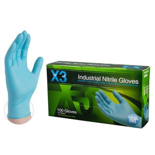 Image of Ammex X342100 Blue Small Nitrile PF Gloves