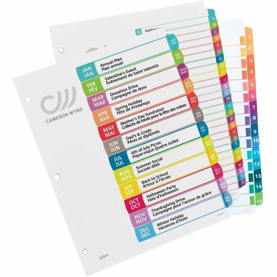 Image of Avery 11847 Ready Index Customizable Table of Contents Dividers