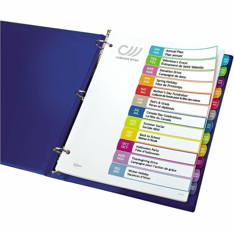Image of Avery 11847 Ready Index Customizable Table of Contents Dividers