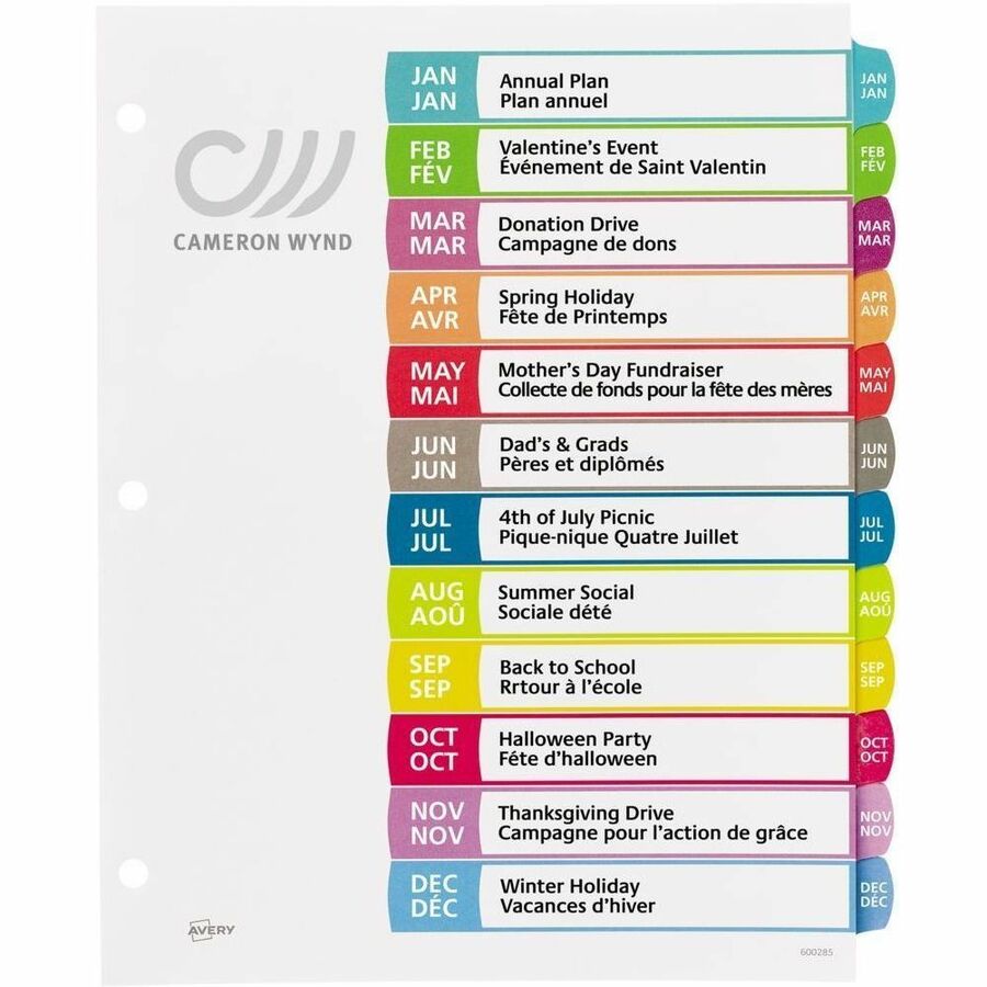 Image of Avery 11847 Ready Index Customizable Table of Contents Dividers