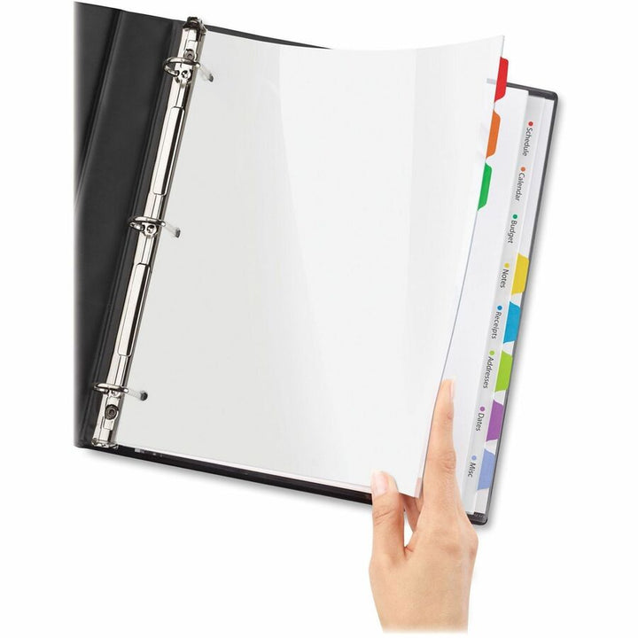 Image of Avery® Clear Easy View Plastic Dividers With Multicolored Tabs And Sheet Protector, 8-Tab, 11 X 8.5, Clear, 1 Set