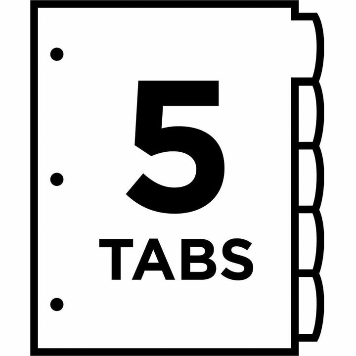 Image of Avery® Big Tab Ultralast Plastic Dividers, 5-Tab, 11 X 8.5, Assorted, 1 Set