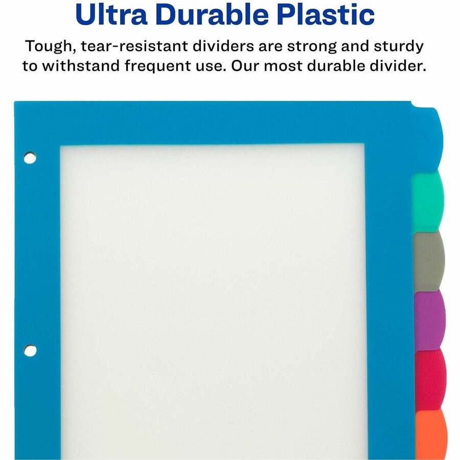Image of Avery® Big Tab Ultralast Plastic Dividers, 8-Tab, 11 X 8.5, Assorted, 1 Set