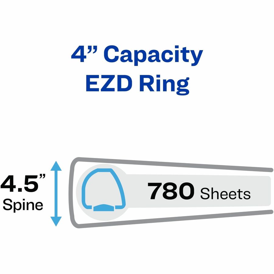 Image of Avery® Heavy-Duty View Binder With Durahinge And Locking One Touch Ezd Rings, 3 Rings, 4" Capacity, 11 X 8.5, Pacific Blue