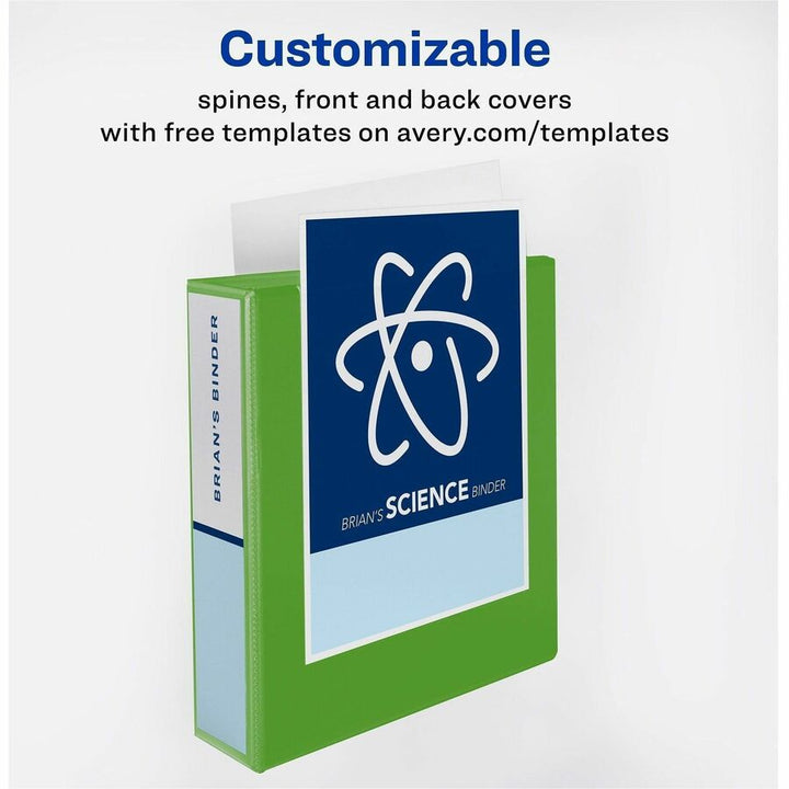 Image of Avery® Heavy-Duty View Binder With Durahinge And Locking One Touch Ezd Rings, 3 Rings, 5" Capacity, 11 X 8.5, Chartreuse